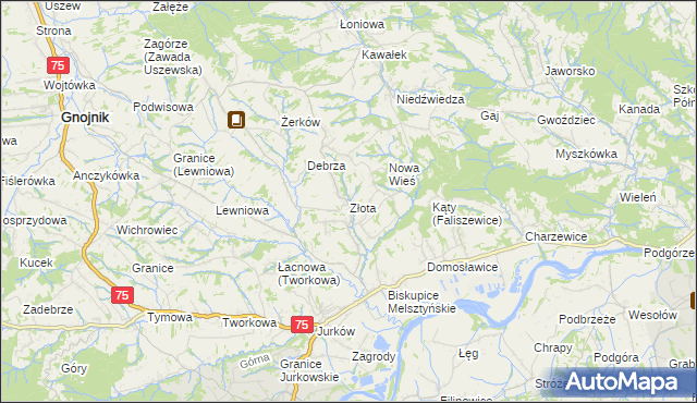 mapa Złota gmina Czchów, Złota gmina Czchów na mapie Targeo