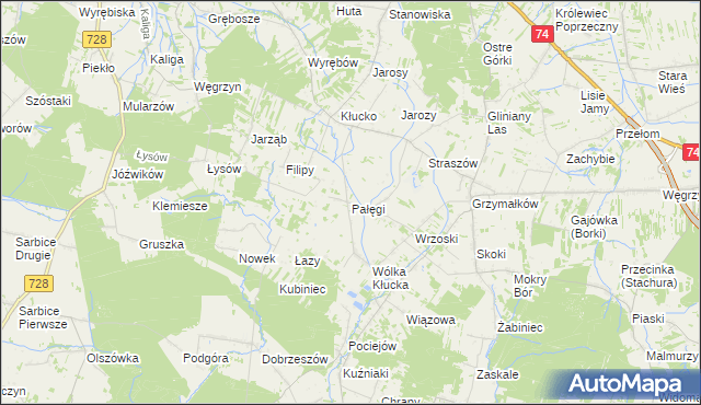 mapa Pałęgi, Pałęgi na mapie Targeo