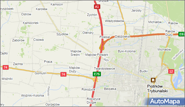 mapa Szydłówka gmina Grabica, Szydłówka gmina Grabica na mapie Targeo