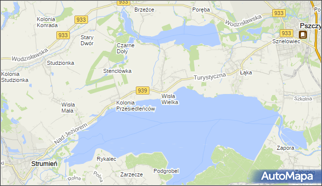 mapa Wisła Wielka, Wisła Wielka na mapie Targeo