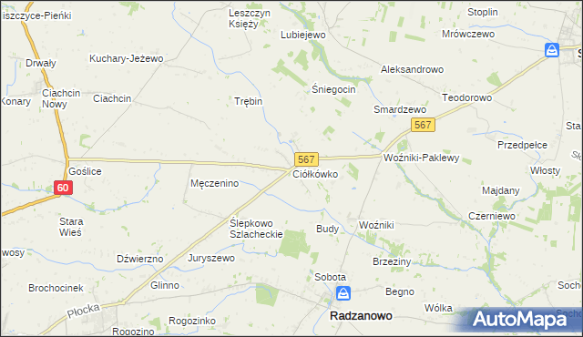 mapa Ciółkówko, Ciółkówko na mapie Targeo