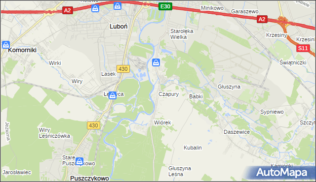 mapa Czapury, Czapury na mapie Targeo