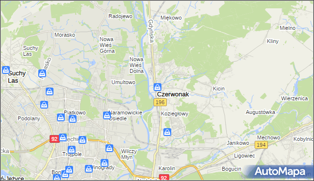 mapa Czerwonak, Czerwonak na mapie Targeo