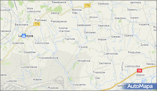 mapa Czulice, Czulice na mapie Targeo
