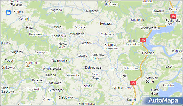 mapa Drużków Pusty, Drużków Pusty na mapie Targeo