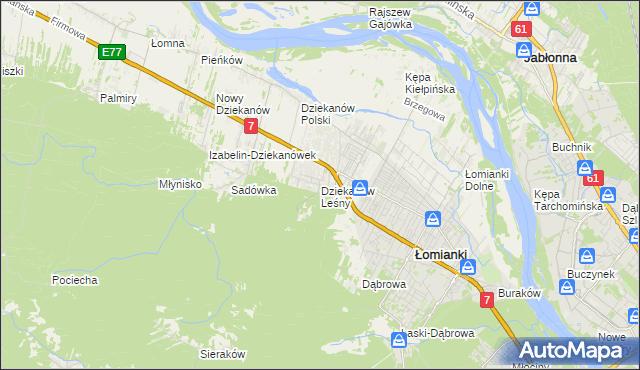 mapa Dziekanów Leśny, Dziekanów Leśny na mapie Targeo