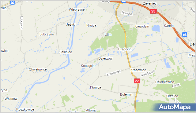 mapa Dzierżów, Dzierżów na mapie Targeo