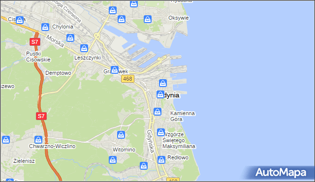 mapa Gdyni, Gdynia na mapie Targeo