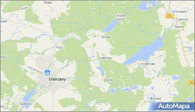 mapa Grabnica, Grabnica na mapie Targeo