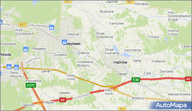 mapa Józefin gmina Halinów, Józefin gmina Halinów na mapie Targeo