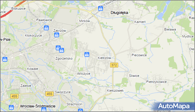 mapa Kiełczów, Kiełczów na mapie Targeo