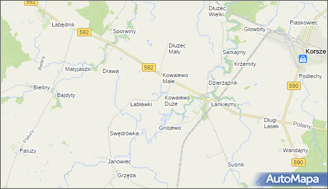 mapa Kowalewo Duże, Kowalewo Duże na mapie Targeo