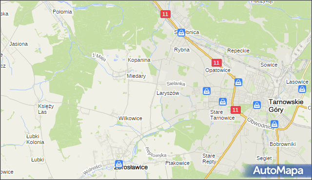 mapa Laryszów, Laryszów na mapie Targeo