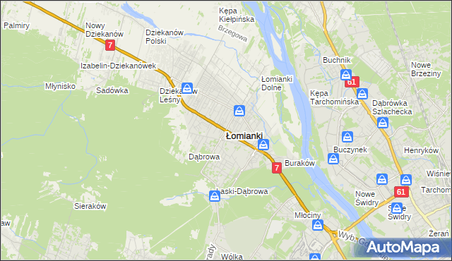 mapa Łomianki, Łomianki na mapie Targeo