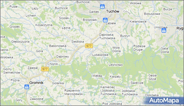 mapa Lubaszowa, Lubaszowa na mapie Targeo