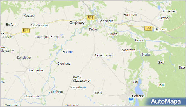 mapa Miesiączkowo, Miesiączkowo na mapie Targeo