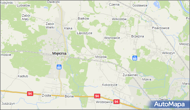 mapa Mrozów, Mrozów na mapie Targeo