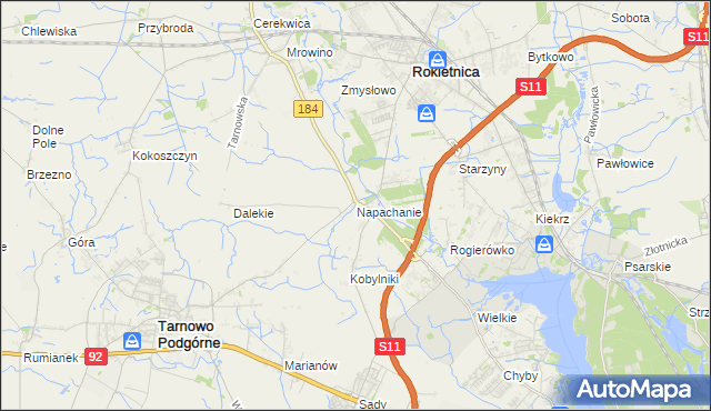 mapa Napachanie, Napachanie na mapie Targeo