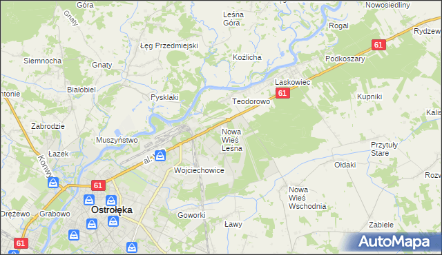 mapa Nowa Wieś Leśna, Nowa Wieś Leśna na mapie Targeo