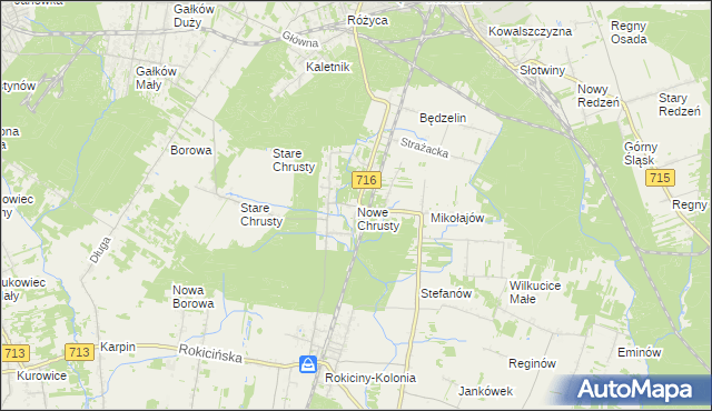 mapa Nowe Chrusty, Nowe Chrusty na mapie Targeo