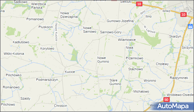 mapa Nowe Gumino, Nowe Gumino na mapie Targeo