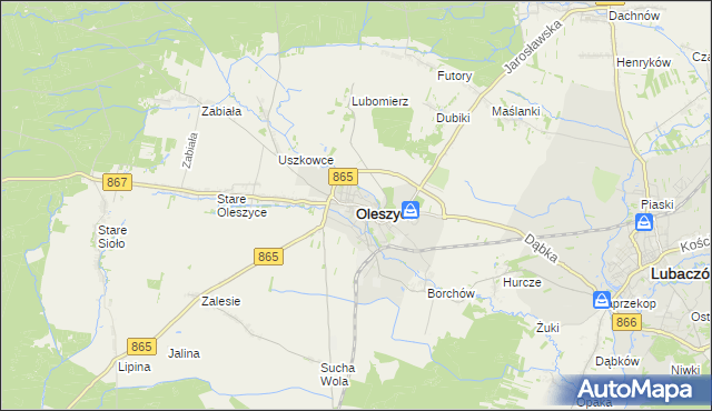 mapa Oleszyce, Oleszyce na mapie Targeo