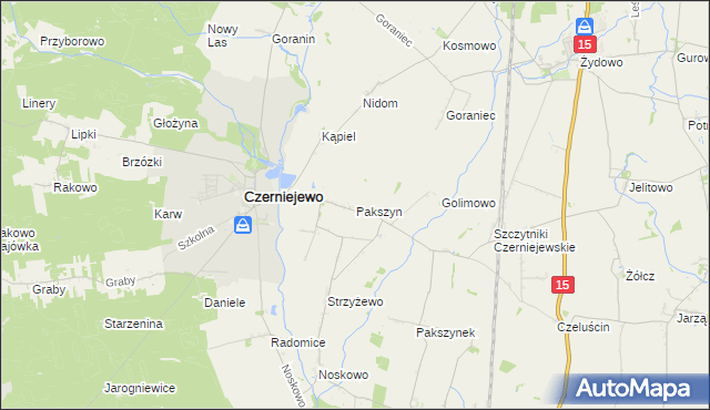 mapa Pakszyn, Pakszyn na mapie Targeo