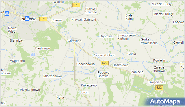 mapa Popowo-Północ, Popowo-Północ na mapie Targeo