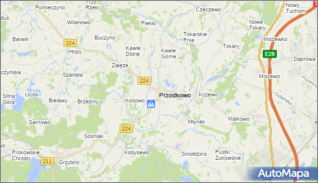 mapa Przodkowo, Przodkowo na mapie Targeo