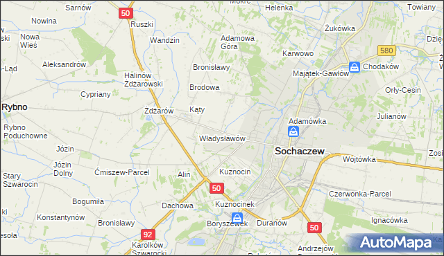 mapa Rozlazłów, Rozlazłów na mapie Targeo