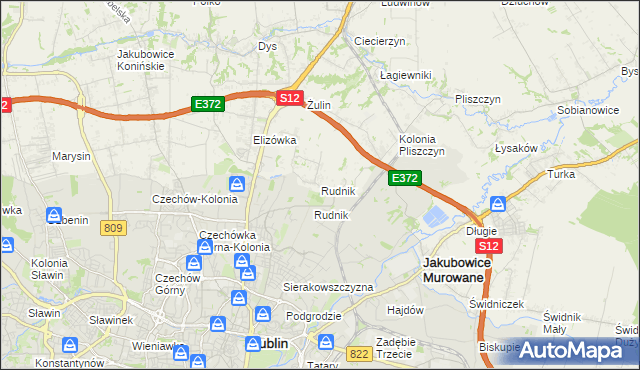mapa Rudnik gmina Wólka, Rudnik gmina Wólka na mapie Targeo