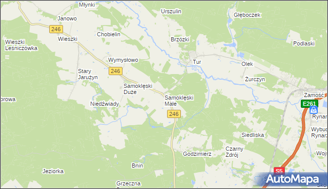 mapa Samoklęski Małe, Samoklęski Małe na mapie Targeo