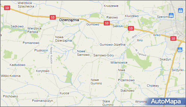 mapa Sarnowo-Góry, Sarnowo-Góry na mapie Targeo