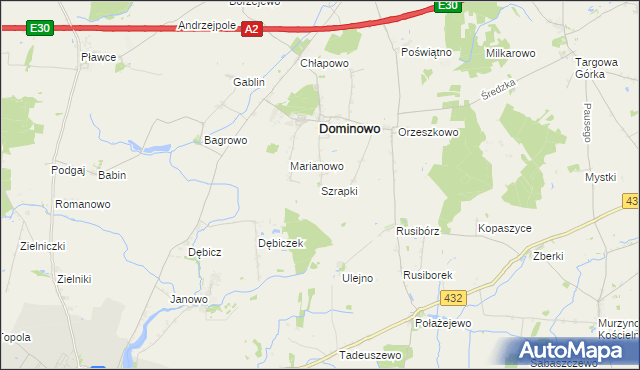 mapa Szrapki, Szrapki na mapie Targeo