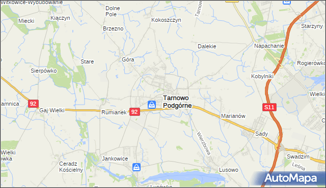 mapa Tarnowo Podgórne, Tarnowo Podgórne na mapie Targeo