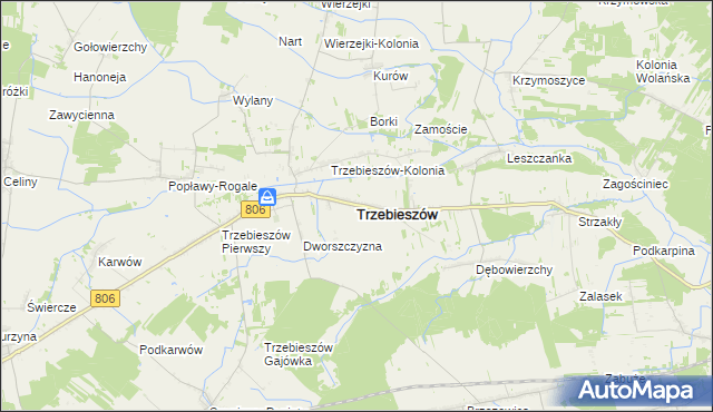 mapa Trzebieszów, Trzebieszów na mapie Targeo