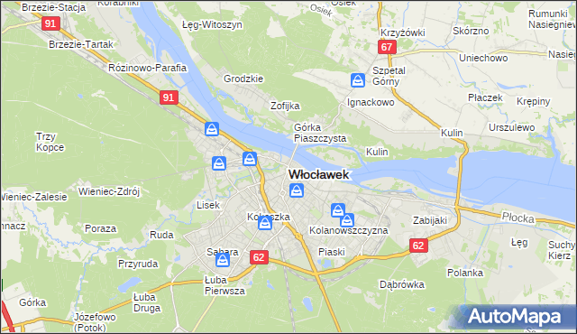 mapa Włocławka, Włocławek na mapie Targeo