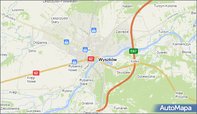 mapa Wyszków, Wyszków na mapie Targeo