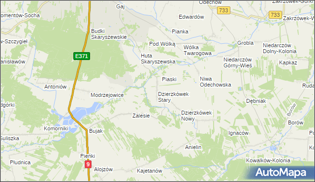 mapa Dzierzkówek Stary, Dzierzkówek Stary na mapie Targeo