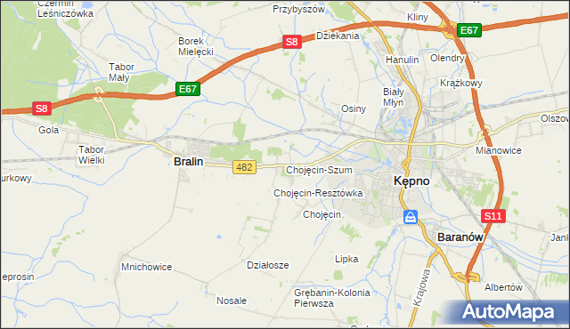 mapa Chojęcin-Szum, Chojęcin-Szum na mapie Targeo
