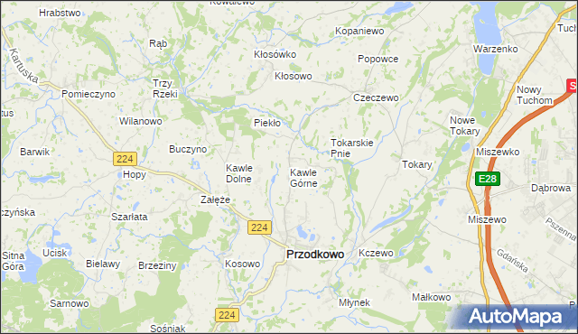 mapa Kawle Górne, Kawle Górne na mapie Targeo