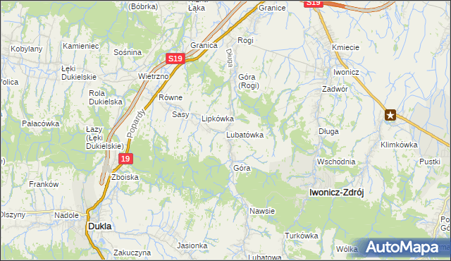 mapa Lubatówka, Lubatówka na mapie Targeo