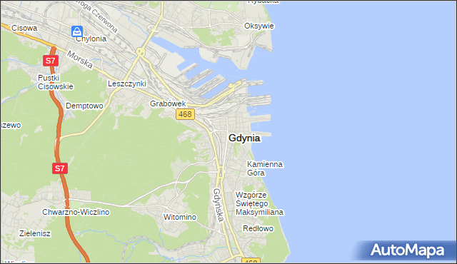 mapa Gdyni, Gdynia na mapie Targeo