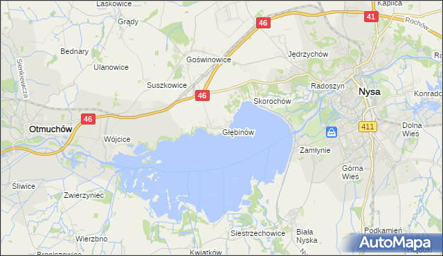 mapa Głębinów, Głębinów na mapie Targeo