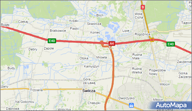 mapa Mrowla, Mrowla na mapie Targeo