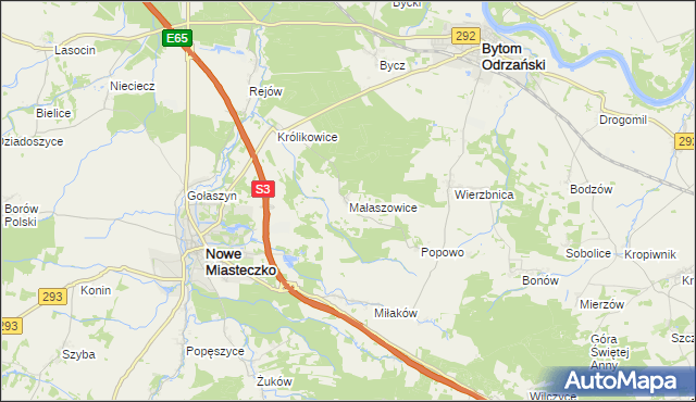 mapa Małaszowice, Małaszowice na mapie Targeo