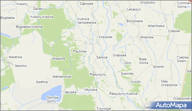 mapa Sarbice, Sarbice na mapie Targeo