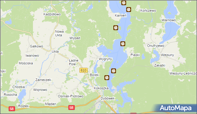 mapa Wygryny, Wygryny na mapie Targeo