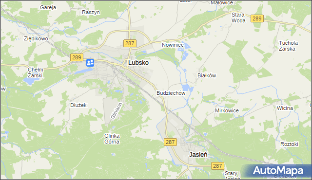 mapa Budziechów, Budziechów na mapie Targeo