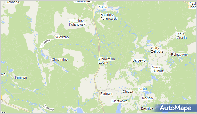 mapa Chocimino Leśne, Chocimino Leśne na mapie Targeo